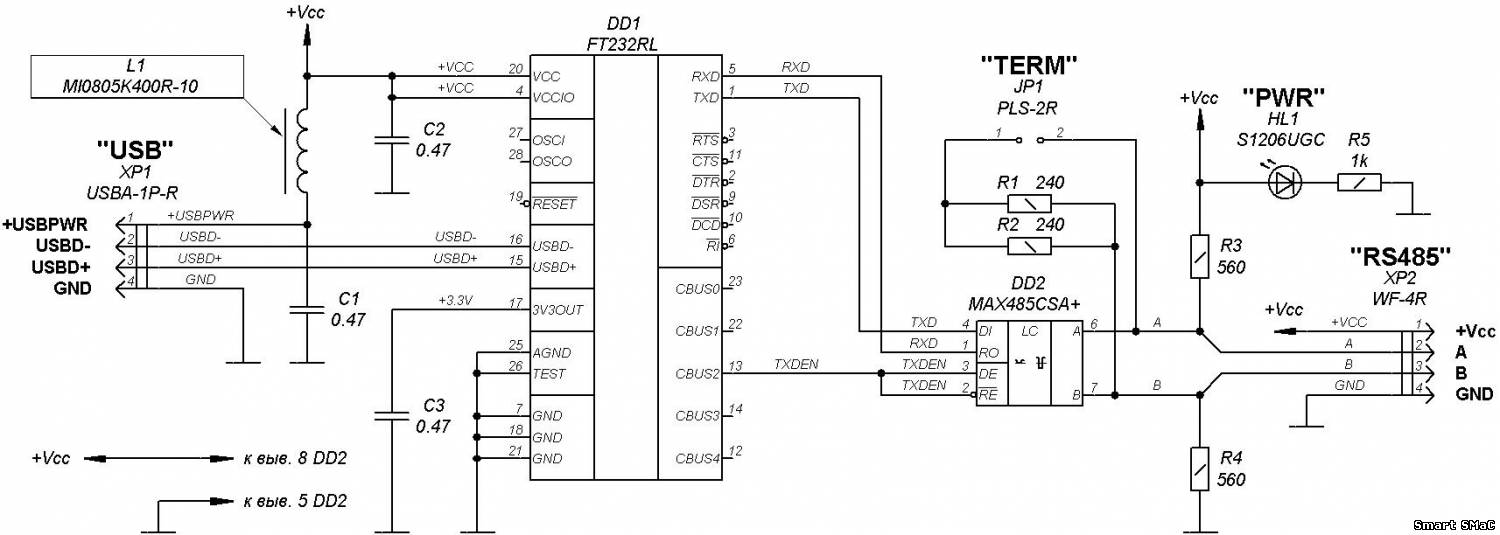 Переходник rs485 usb схема